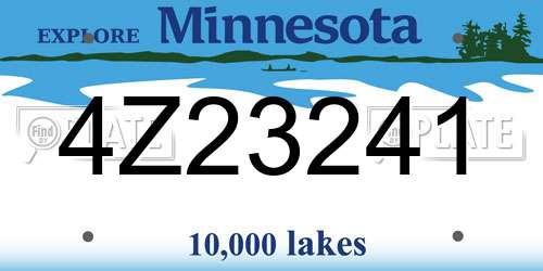 4Z23241 Minnesota License Plate
