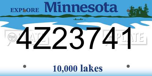 4Z23741 Minnesota License Plate
