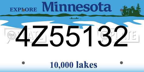 4Z55132 Minnesota License Plate