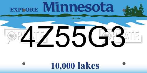 4Z55G3 Minnesota License Plate