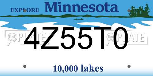 4Z55T0 Minnesota License Plate