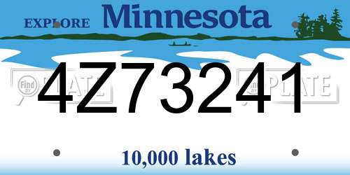 4Z73241 Minnesota License Plate