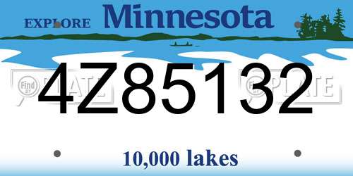 4Z85132 Minnesota License Plate