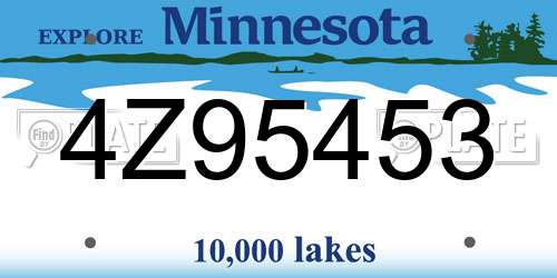 4Z95453 Minnesota License Plate