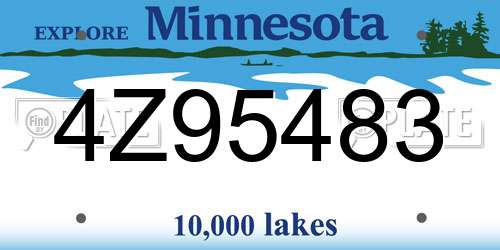 4Z95483 Minnesota License Plate