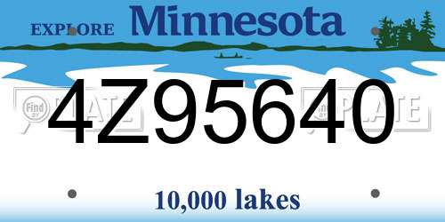 4Z95640 Minnesota License Plate