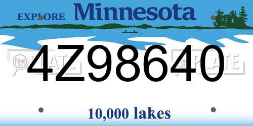 4Z98640 Minnesota License Plate