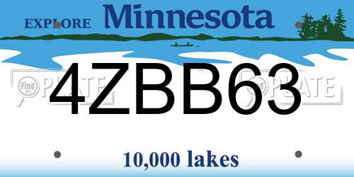 4ZBB63 Minnesota License Plate