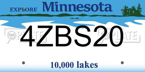 4ZBS20 Minnesota License Plate