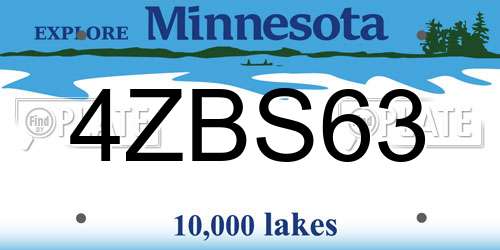 4ZBS63 Minnesota License Plate