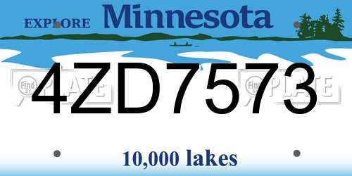 4ZD7573 Minnesota License Plate