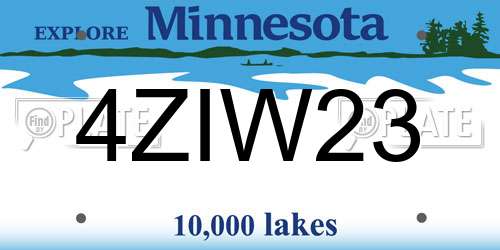 4ZIW23 Minnesota License Plate