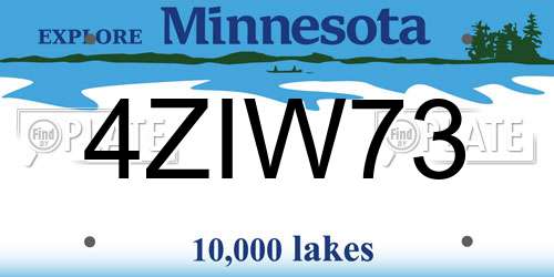 4ZIW73 Minnesota License Plate