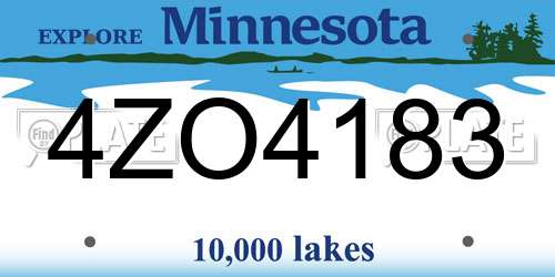 4ZO4183 Minnesota License Plate