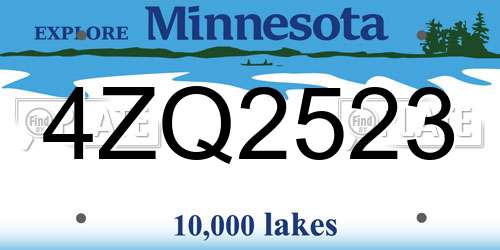 4ZQ2523 Minnesota License Plate