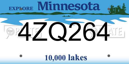 4ZQ264 Minnesota License Plate