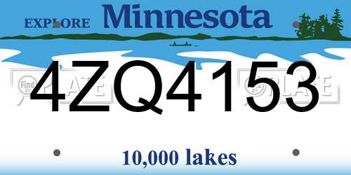 4ZQ4153 Minnesota License Plate