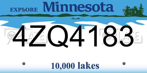 4ZQ4183 Minnesota License Plate