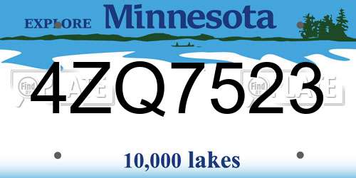 4ZQ7523 Minnesota License Plate