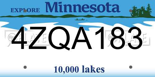 4ZQA183 Minnesota License Plate