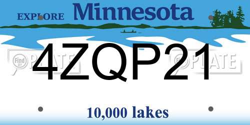 4ZQP21 Minnesota License Plate