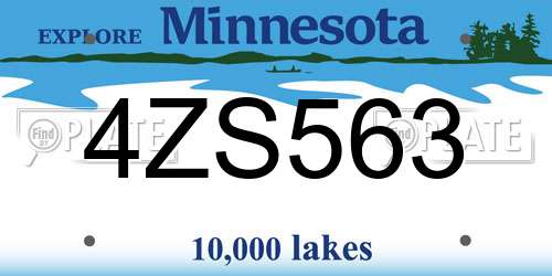 4ZS563 Minnesota License Plate