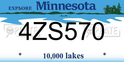 4ZS570 Minnesota License Plate