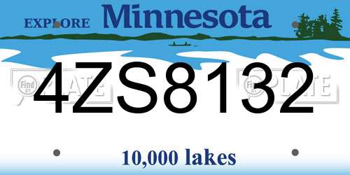 4ZS8132 Minnesota License Plate