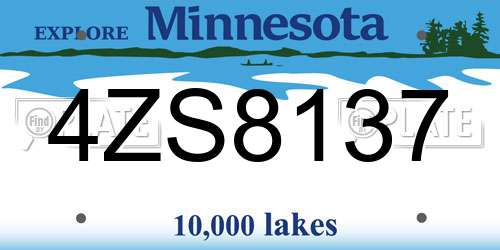 4ZS8137 Minnesota License Plate