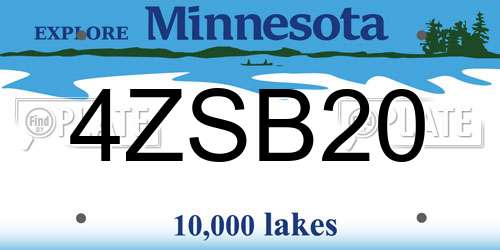 4ZSB20 Minnesota License Plate