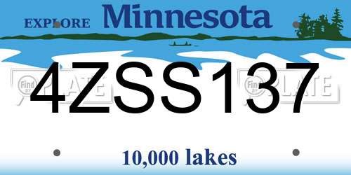4ZSS137 Minnesota License Plate