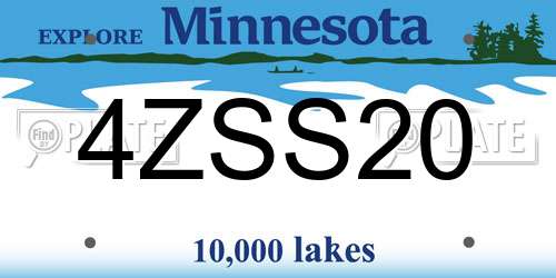 4ZSS20 Minnesota License Plate