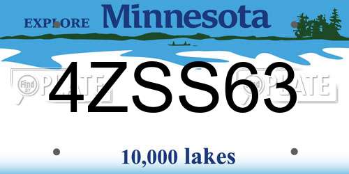 4ZSS63 Minnesota License Plate
