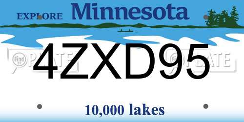 4ZXD95 Minnesota License Plate