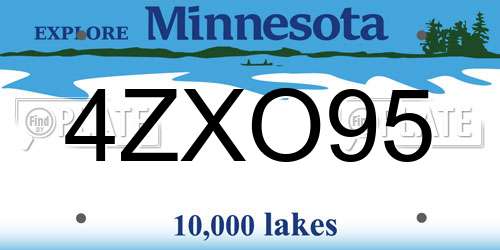4ZXO95 Minnesota License Plate