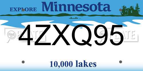 4ZXQ95 Minnesota License Plate