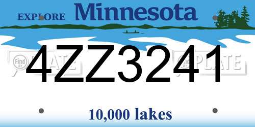 4ZZ3241 Minnesota License Plate