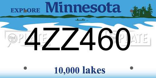 4ZZ460 Minnesota License Plate