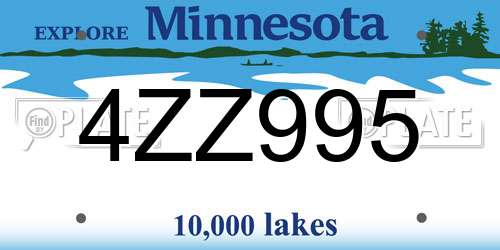 4ZZ995 Minnesota License Plate