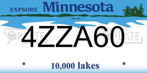 4ZZA60 Minnesota License Plate