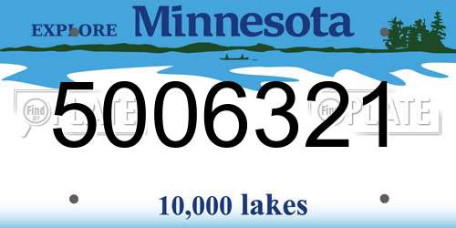 5006321 Minnesota License Plate