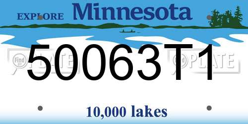 50063T1 Minnesota License Plate