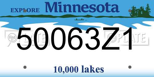50063Z1 Minnesota License Plate