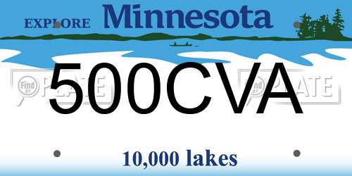 500CVA Minnesota License Plate