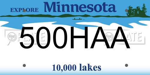 500HAA Minnesota License Plate