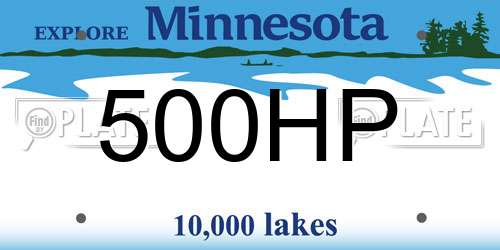 500HP Minnesota License Plate