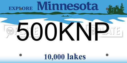 500KNP Minnesota License Plate