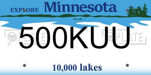 500KUU Minnesota License Plate