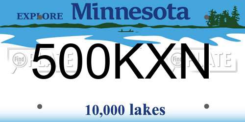500KXN Minnesota License Plate