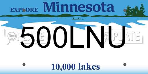 500LNU Minnesota License Plate
